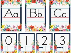 Wildflowers Alphabet Card Bulletin Board Set