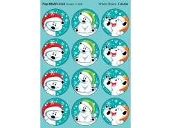 Winter Bears Large Peppermint-Scented Stickers