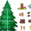 Woodland Friends Pine Tree Bulletin Board Set
