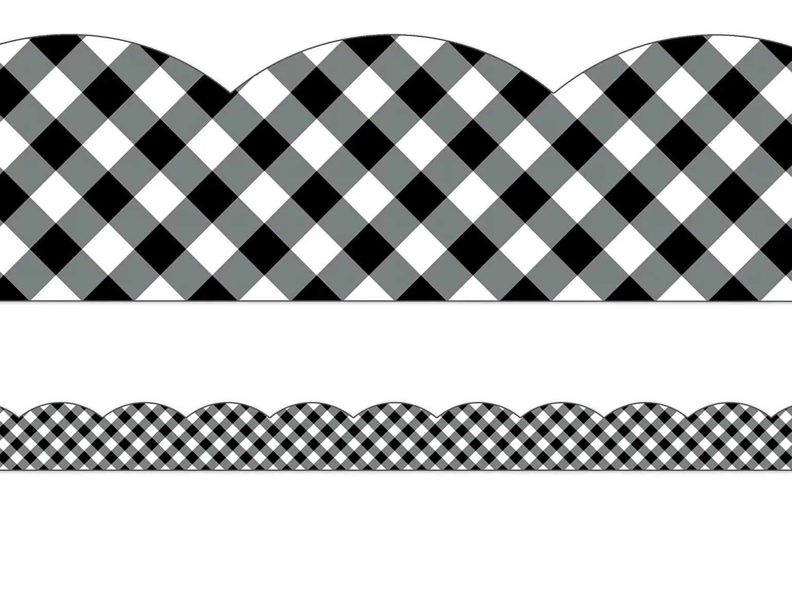 Woodland Whimsy Gingham Scalloped Border
