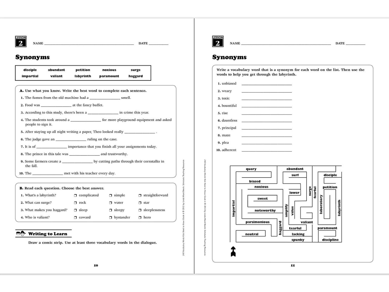 240 Words Kids Need to Know Workbook - Gr. 6