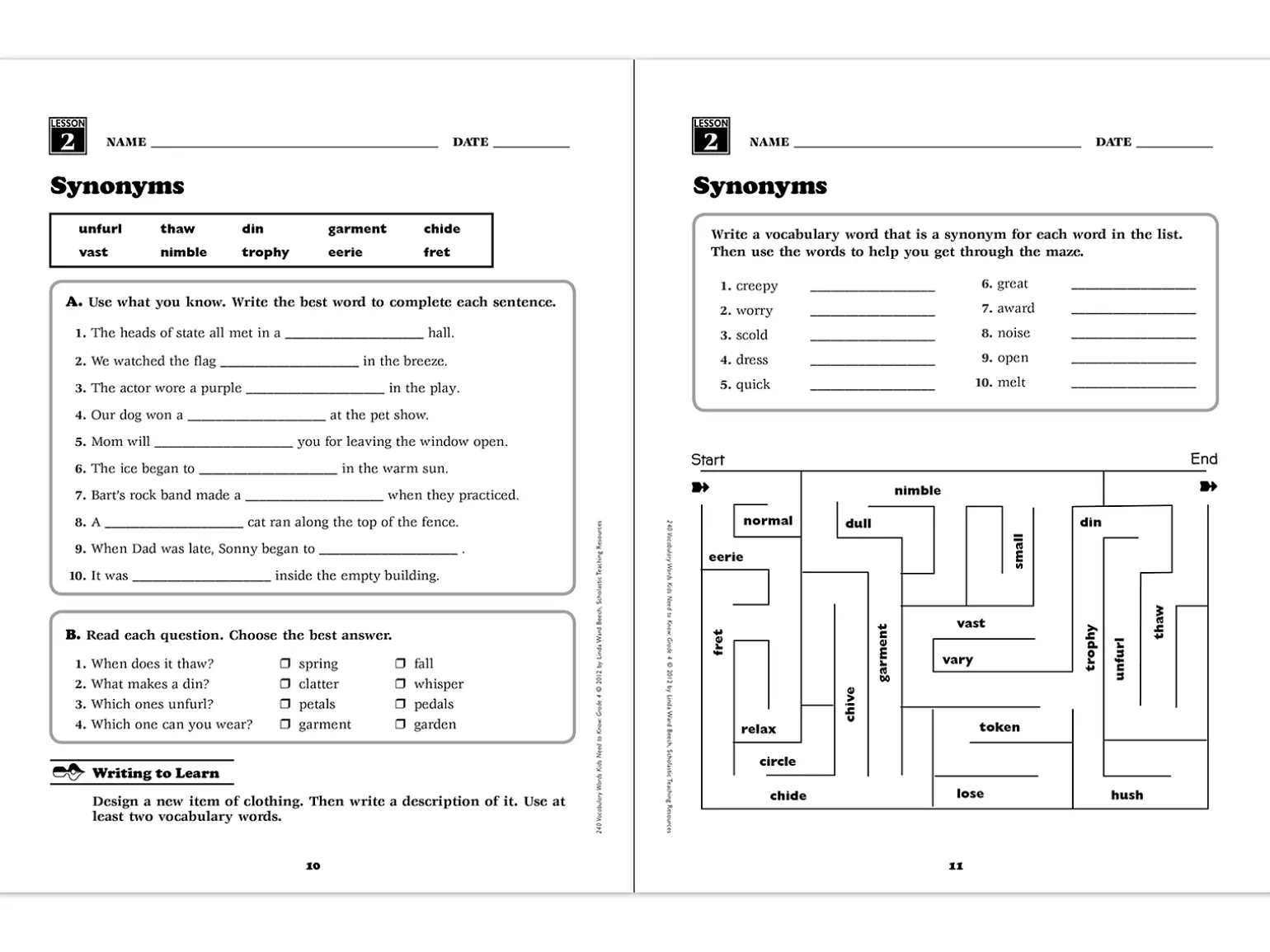 240 Words Kids Need to Know Workbook - Gr. 4