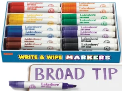 Write & Wipe Broad-Tip Markers - Class Pack
