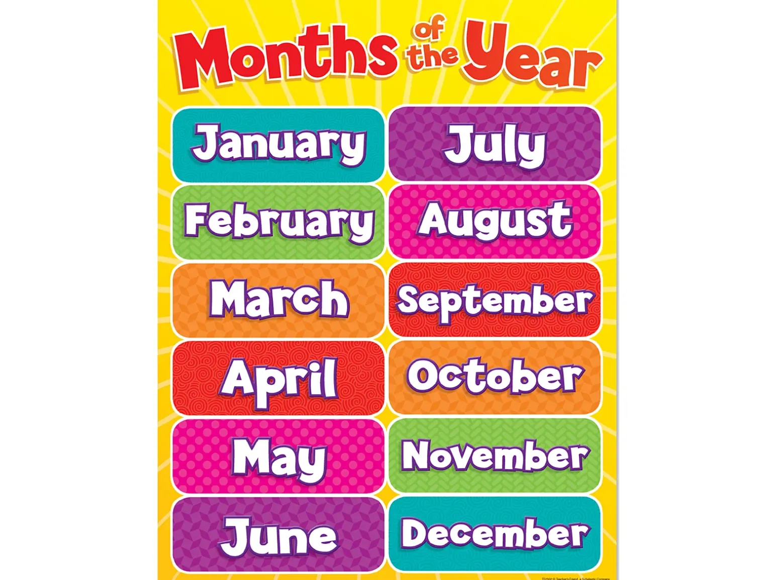 Write & Wipe Months of the Year Poster