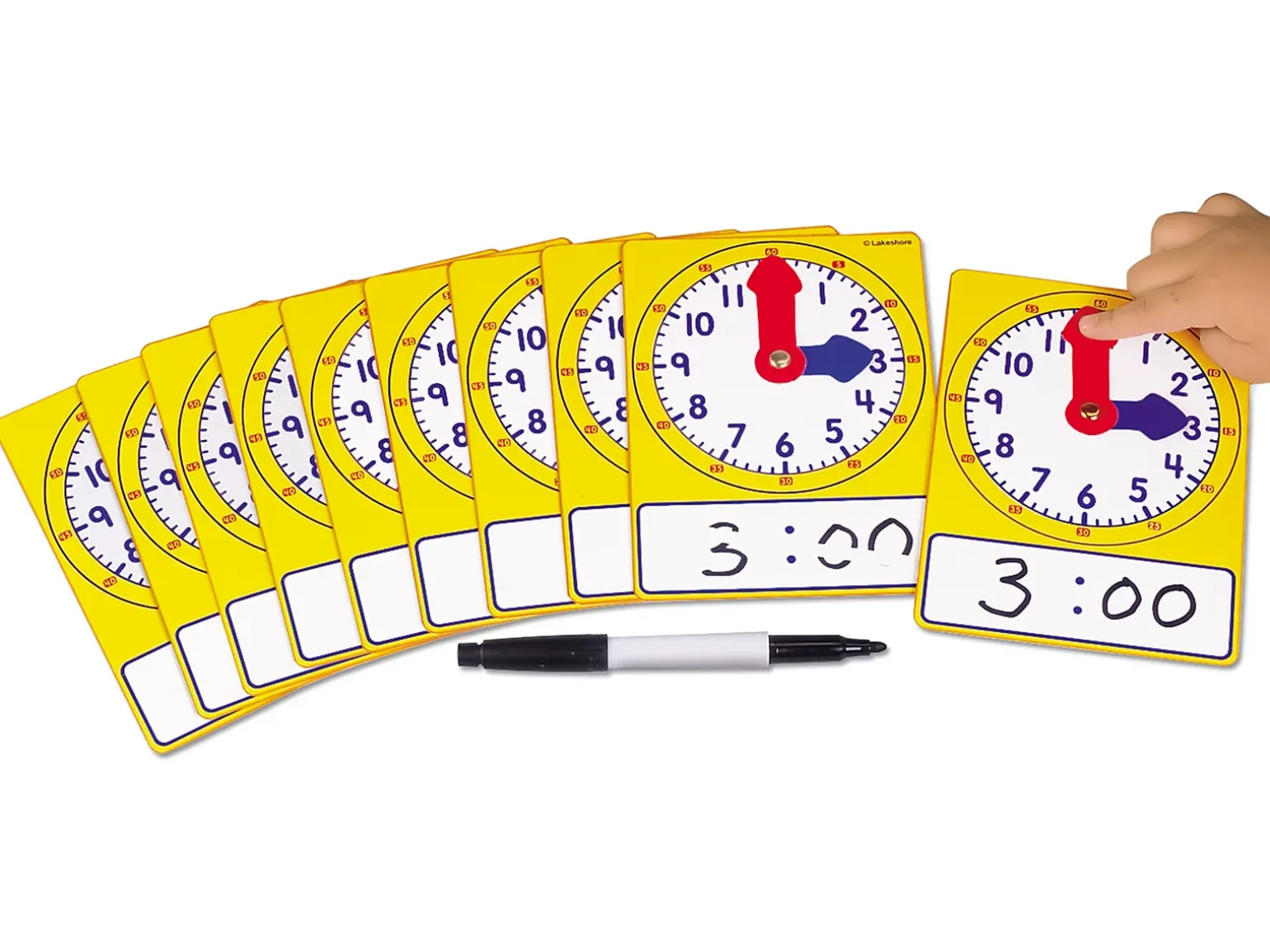 Write & Wipe Student Clocks - Set of 10