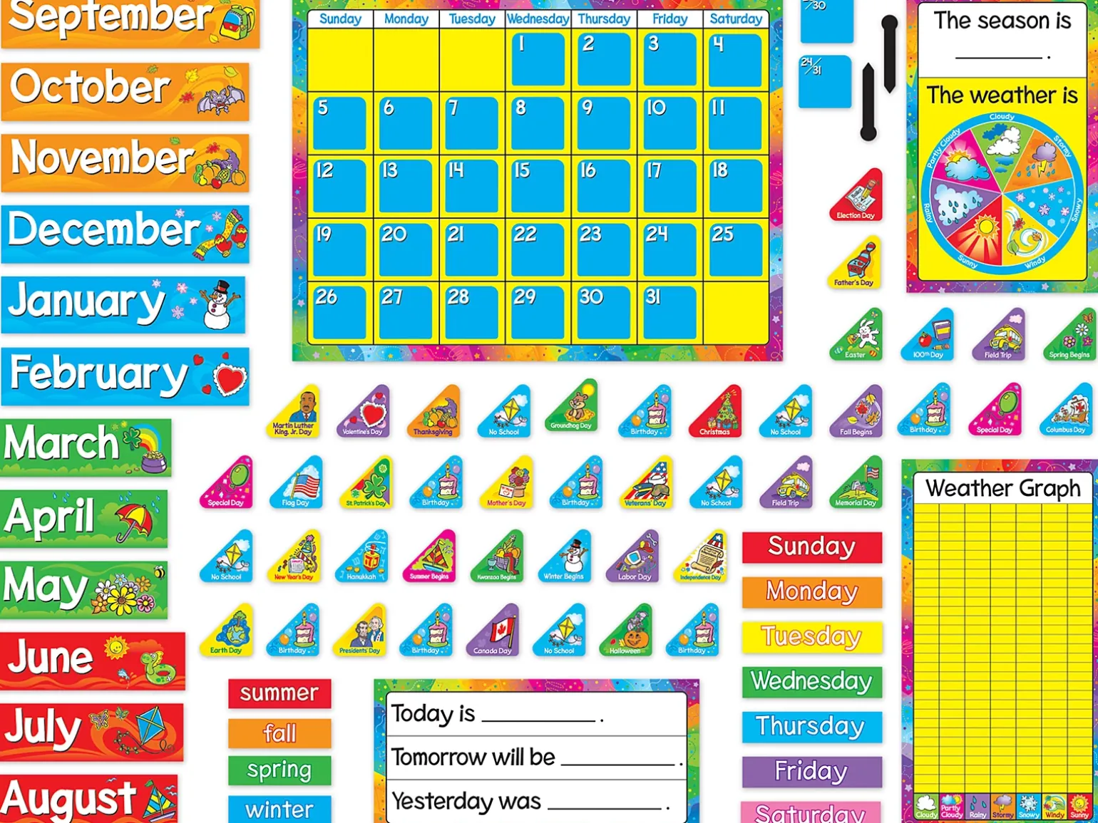 Year Around Calendar Bulletin Board Set