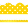 Yellow Polka Dot Scalloped Border
