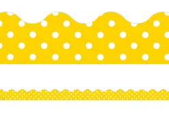 Yellow Polka Dot Scalloped Border