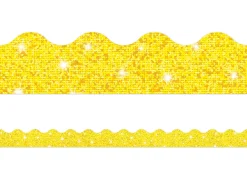 Yellow Sparkle Scalloped Border