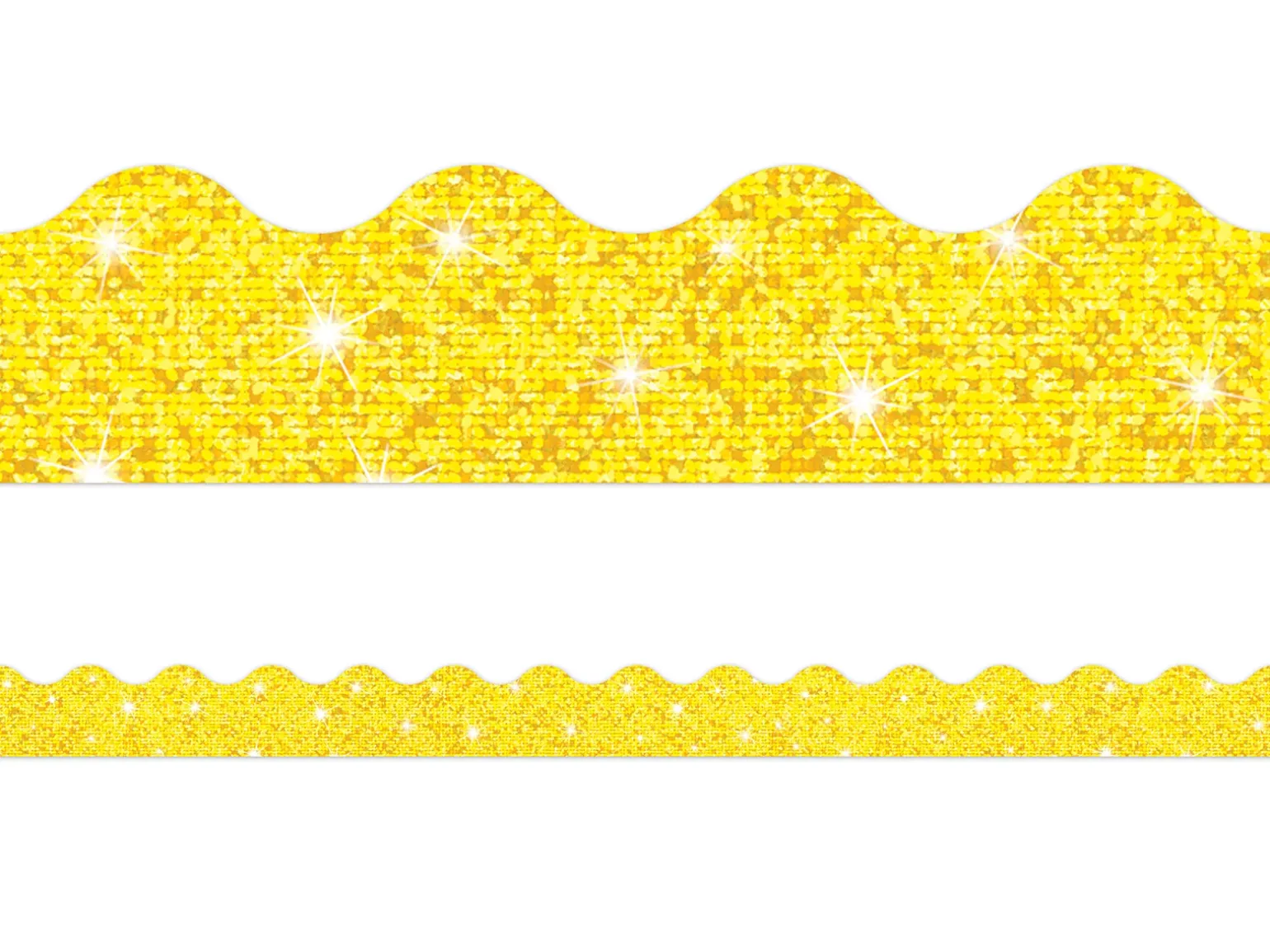 Yellow Sparkle Scalloped Border